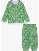 Resim Breeze Kız Bebek Pijama Takımı Eğlenceli Kuş Desenli 9 Ay-3 Yaş, Su Yeşili Breeze