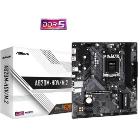 Resim ASROCK A620m-hdv/m.2 90-mxbll0-a0uayz Amd A620 Soket Am5 Ddr5 6400 (OC)mhz Matx Gaming (OYUNCU) Anak 