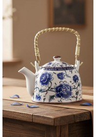 Resim Seramik Demlik, Bitki Çayı Demliği Süzgeçli 02 Çok Renkli 