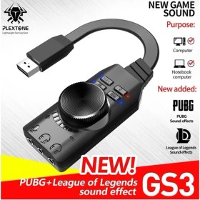 Resim Bastore USB Harici Ses Kartı 7.1 Dönüştürücü Plextone Gs3 Pubg Lol Mikrofon Destekli 