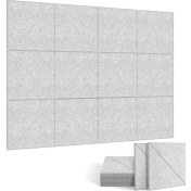 Resim Oasis Oasis 12 Paket Akustik Paneller, Dekoratif Ses Yalıtım Panelleri, Gümüş Gri (Yurt Dışından) 