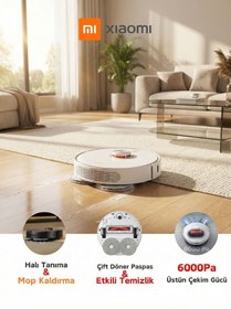 Resim Xiaomi 6000Pa Üstün Emiş Güçlü Yeni Nesil Teknolojili Premium Robot Süpürge,Çift Döner Paspas & Halı Tanıma 