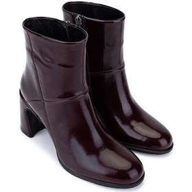 Resim Tamer Tanca Kadın Hakiki Deri Bordo Klasik Bot 33 1000-2 Bn Bot Sk25-26 Bordo Rugan Bordo 