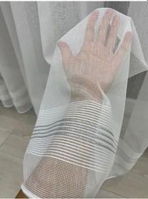 Resim İncilife Home Paris Ekru Gümüş Simli Bantlı 1/3 Sık Pileli Modern Tül Perde Ekru 