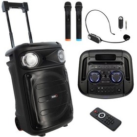 Resim Midex MXR-1100HX Taşınabilir Seyyar Portatif 3 Mikrofonlu Işıklı Ses Sistemi Hoparlör (1100 Watt) 