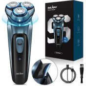 Resim Sejoy 3d Döner Elektrikli Tıraş Makinesi Erkekler İçin Gelişmiş Kuru Islak Grey Büyük Britanya 1 Saat 