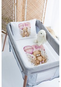 Resim Lilabio %100 Pamuk Saten İsme Özel İsimli 70x120 Park Yatak Nevresim Seti 