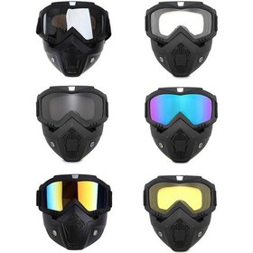 Resim Dayanıklı Motosiklet Köpekbalığı Kask Gözlükleri Motokros Kask Gözlükleri Retro Rüzgar Geçirmez Açık Yüz Kaskları Gözlük Maskesi Şeffaf Gözlük 