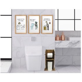 Resim Bk Home Doğal Masif Ahşap Tuvalet Kağıtlığı Ve Dekoratif 3’Lü Ret (551051824) 