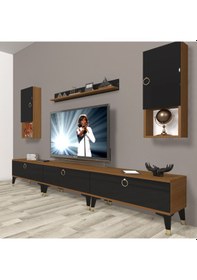 Resim Decoraktiv Eko 270da Mdf Gold Tv Ünitesi Tv Sehpası Ceviz - Siyah 