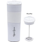 Resim hediyerengi Isme Özel Premium French Press Çelik Termos 500 ml 