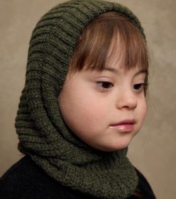 Resim Örme Çocuk Balaclava Bere Haki - Haki / 4-9 Yaş 