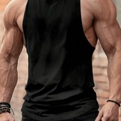 Resim Erkekler için Hızlı Kuruyan Nefes Alabilen Kolsuz Kas Tank Topu - Koşu, Plaj ve Açık Hava Sporları İçin Yüksek Esnek Atletik Gym Tişörtü, Dar Kesim Kolsuz Antrenman Üstü, Makinede Yıkanabilir Yazlık Aktif Giyim Erkek & Genç Erkek Çocuklar (Siyah) 
