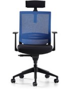 Resim Bürotime Cozy Başlıklı Çalışma Koltuğu Mavi/siyah 