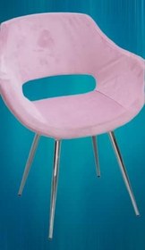 Resim Sandalye 14182 Monaco Metal nikelaj ayak Dökme Sünger Babyfac Pembe Kumaş El Yapı 