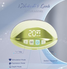 Resim Taşınabilir Elektrikli Göğüs Pompası 3 Mod, 8 Seviye, LED Ekran ve Sessiz Çalışma 