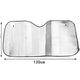 Resim Maiyame Araç Cam Gölgeleyici: Ön/arka Pencere Isı Ve Güneş Engeli, Dayanıklı Malzeme, 130x60 Cm Siyah Şerit Tipi 