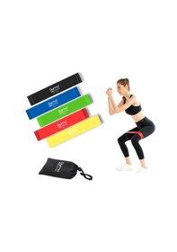 Resim Gymo Çantalı Direnç Bandı Fitness Pilates Esnetme Lastiği 5'li 