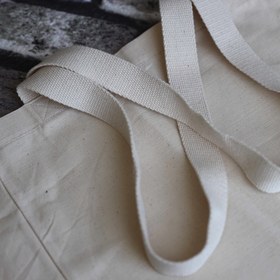 Resim Knitted Handle Canvas Bag - 1 / Without A Word 