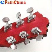 Resim 6'lı Krom Gitar Akort Pimleri - Akustik & Halk Gitarları için 3R+3L Yarı Kapalı Makine Başlıkları 