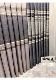 Resim Nivemeshome Damla Ft614337 V-502 Lacivert 1/3 Sık Pileli Fon Perde Apm Lacivert 