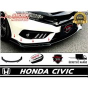 Resim Body Kit Ön Lip 3 Parça Honda Civic Fc5 Kasa Uyumlu Parlak Siyah N11.4827 