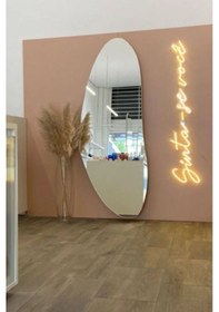 Resim Nova Asimetrik Ayna, Boy Aynası, Duvar Aynası, Konsol Aynası Gümüş 