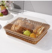 Resim Reedark Küçük Boy 25x35cm Akrilik Ekmek Sepeti - Manşetli, İpek Taklit Örgü, Sebze-meyve Sulama, Atıştırmalık Saklama Sepeti Çok Renkli 