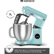 Resim Karaca 2000W Yüksek Güçlü ve 7 Litrelik Büyük Hazneli Dijital Ekranlı Çırpma, Karıştırma ve Hamur Yoğurma Makinesi & Mutfak Şefi + Hassas Mutfak Tartı 