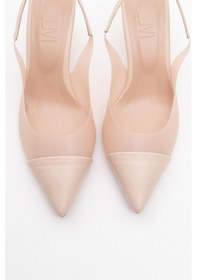 Resim Luvishoes Luvi Shoes Moore Ten Şeffaf Arkası Açık Sivri Burun Kadın Topuklu Ayakkabı Ten Rengi 