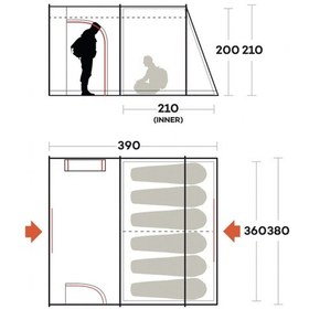 Resim Ferrino Fenix 6 Kişilik Aile Çadırı Mavi 