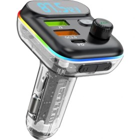 Resim Earldom M80 Hızlı Şarjlı Bluetooth FM Transmitter – USB 3.0, Type‑C PD, RGB Işık 