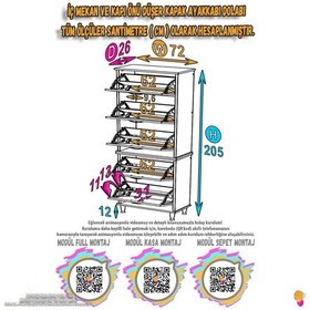 Resim Eliusta Cover 72 Cm Ayakkabılık Dış Kapı/koridor/giyim Odası Uygun Meşe Renk 72x205x26 Cm Ayakkabılık Meşe 
