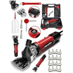 Resim Dragro Alman Drg-4200w Devir Ayarli Bakir Sargili Çelik Şanzuman Koyun Keçi Kirkma Makinesi + 4 Üst Bıçakk 