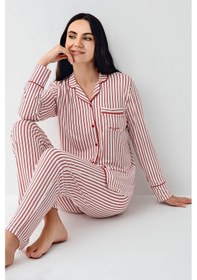 Resim Pierre Cardin Kadın Kırmızı Gömlek Pijama Kırmızı 
