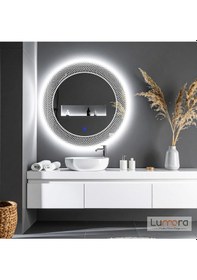 Resim Zenith Beyaz Led'li Lazer Kumlamalı Lavabo & Banyo Aynası Dokunmatik Sensörlü 60 X 60 
