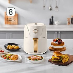 Resim Homend Airfryday 2504H 8 Farklı Programlı, 4,3 Litre Airfryer Krem 
