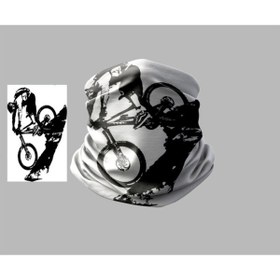 Resim Buffalo Bisiklet Tasarımlı Motorcu Buff Maske Outdoor Boyunluk Unisex Bandana 