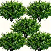 Resim 6'lı Paket UV Dirençli Yapay Buxus Çalılar - Gerçekçi Dış Mekan Plastik Yeşillikler için Veranda, Bahçe, Düğün ve Bayram Dekorasyonu (Bayram, Diwali, Anneler Günü, 4 Temmuz) - Bakım Gerektirmeyen Sahte Bitkiler, Saksı Gerekmez, Veranda Bitki Süslemesi | Gerçekçi Buxus Çalıları | Canlı Görünümlü Yapraklar, Yapay Dış Mekan Bitkileri 