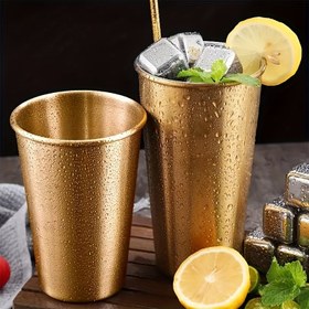 Resim 4 Adet Altın Paslanmaz Çelik Yalıtımlı Kupa - 16.9oz, Paslanmaz & Dayanıklı Kamp, Yürüyüş, Sırt Çantası & Piknikler için, Su Bardağı, Bira, Süt, Meyve Suyu, Kahve Severler 