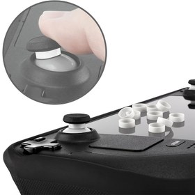 Resim 4-Pack Silikon Başparmak Kavrama Kapağı Oyun Denetleyicileri için - Kaymaz Analog Çubuk Kapakları - Görünmez Joystick Koruyucuları - PS4, PS5, Xbox, Switch Pro, Steam Deck için Hassasiyet Arttırıcı Aksesuarlar 
