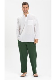 Resim Eliş Şile Bezi Şile Bezi Unisex Şalvar Pantolon Yeşil 