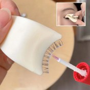 Resim Kullanımı Kolay Sahte Kirpik Uygulama Aracı - Kusursuz Maskara & Kirpik Uygulaması için Hassas Fırçalı Rahat Tutuşlu Cımbız, Başlangıç Dostu, Alkol/Yagsız Plastik, Beyaz, Kirpik Fırçası 