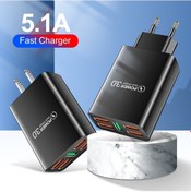 Resim Usb Şarj Cihazı Cep Telefonu Şarj Cihazı Çok Bağlantı Noktalı Seyahat Şarj Kafası Avrupa Standardı Ve Amerikan Standardı Şarj Kafası 