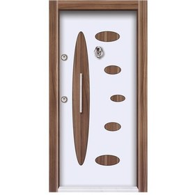 Resim Çelik Kapı Modelleri Ahşap Kaplama Düz Model Daire Kapısı Sağ 14 