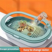 Resim Turtle Tank Ev Kullanımı Baskı Platformu ile, Kaplumbağa için Özel Ekolojik Tank, Villa Kaplumbağa Tankı, Plastik Kaplumbağa Havuzu, Küçük Balık Tankı 