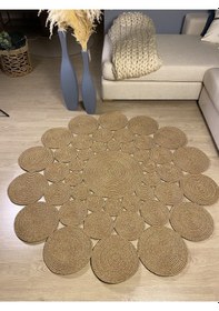 Resim Mavaux Narcissus Jüt Hasırlı Örgü Kilim Bej 