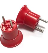 Resim kl home lamba ampul duy fişli priz - kırmızı renk- 2 adet 