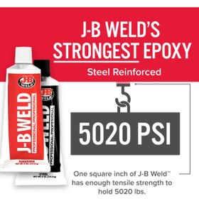 Resim JB Weld İndustro Weld - Çiftli Güçlü Metal Dolgulu Epoksi Yapıştırıcı ve Tamir Macunu 283gr 