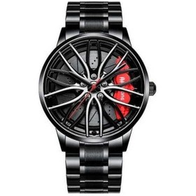 Resim Besthome1 Türk Erkek Otomatik Quartz, 41mm Gümüş Kordon, Su Geçirmez, Mineral Cam, 30m Kırmızı Gösterge, T38 Siyah Kasa, Çok R Çok Renkli 